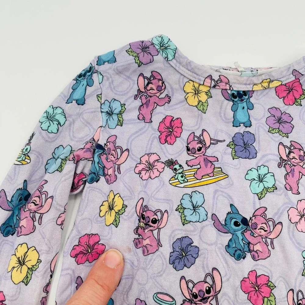 Disney Posh Peanut Stitch and Angel Tropical Pajama Top Only Lavender Toddler 2T